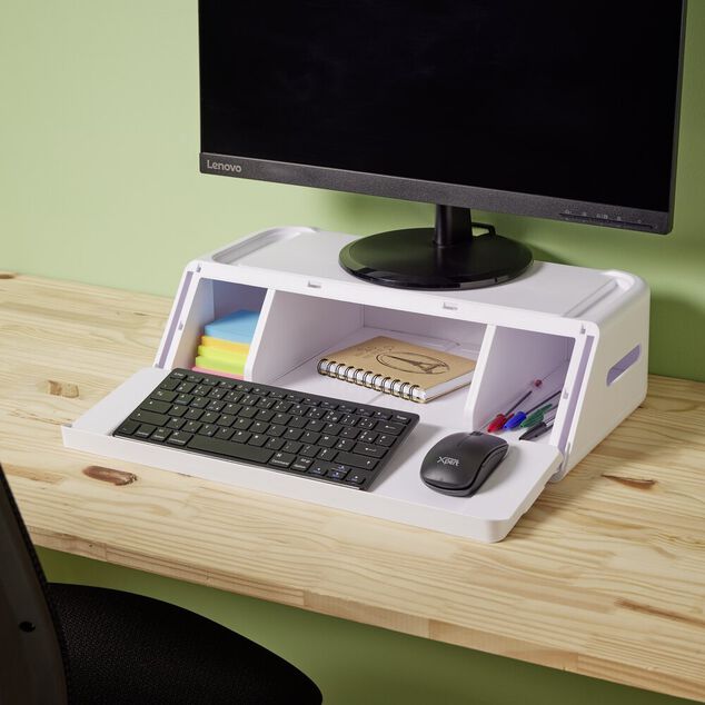 Organiseur de bureau 48x30x13cm polystyr&egrave;ne blanc