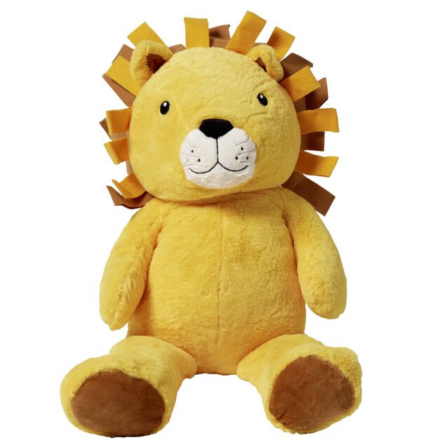 Peluche lion polyester 100x40x30cm jaune