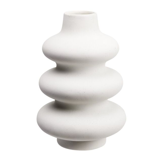 Vase en c&eacute;ramique blanc design courbe