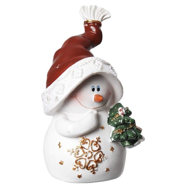 Bonhomme de neige &agrave; poser en r&eacute;sine H10cm (4 mod&egrave;les)