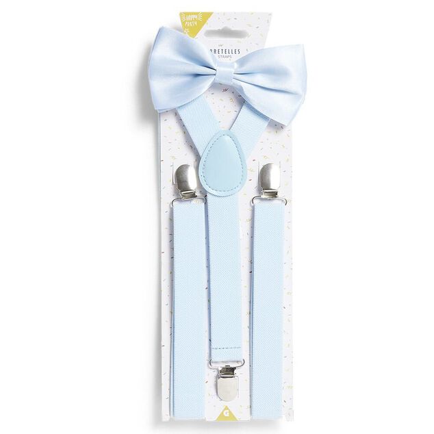 Bretelles fantaisie unies avec noeud papillon (3 mod&egrave;les)