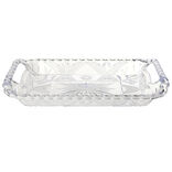 Plateau de service plastique transparent motif floral 19x29cm