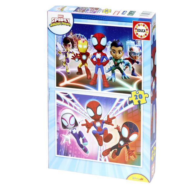 Puzzle enfant x2 Spidey 20 pi&egrave;ces recto-verso