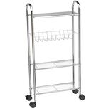 Desserte de salle de bains 4 niveaux m&eacute;tal gris