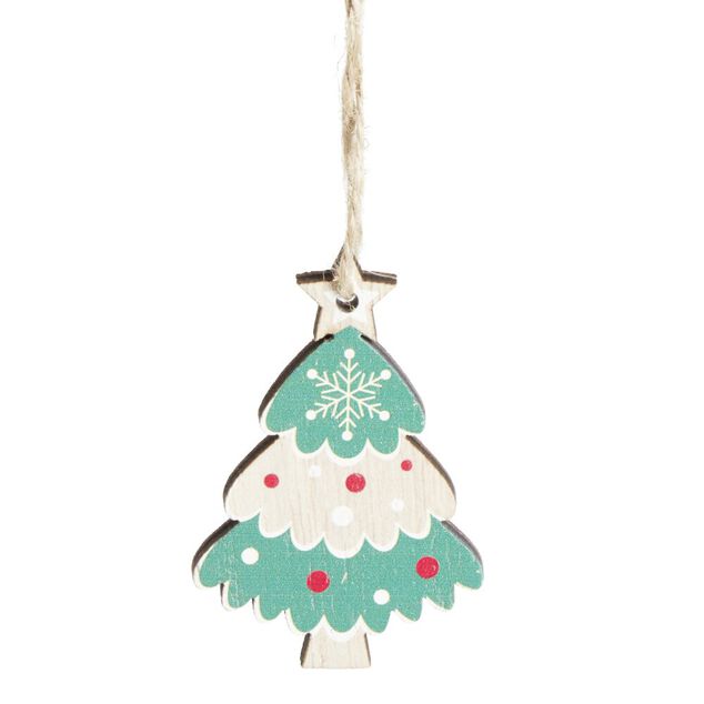 D&eacute;coration de No&euml;l sapin &agrave; suspendre H6cm - 2 mod&egrave;les