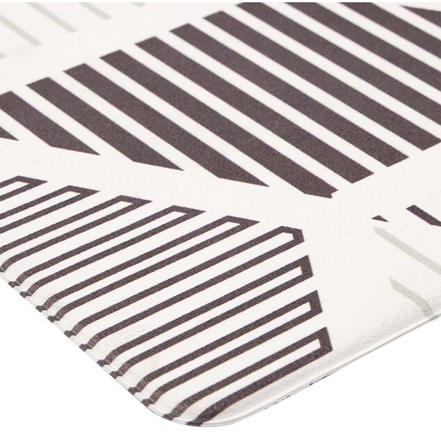 Tapis vinyle confort imprim&eacute; noir et blanc 100x50cm