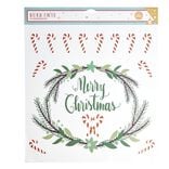 Décoration fenêtre Noël électrostatique sapin ou Merry Christmas (2 modèles)