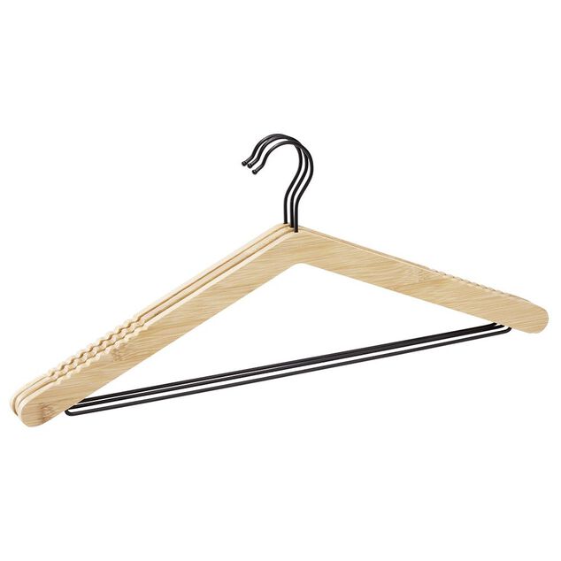 Cintre en bambou et m&eacute;tal x3 - L44,5xH18,5cm
