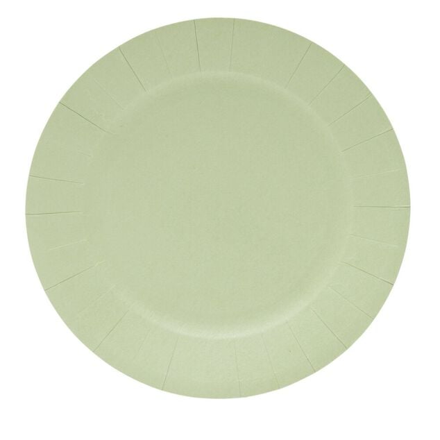 Lot de 10 assiettes en carton &Oslash;18cm vert olive