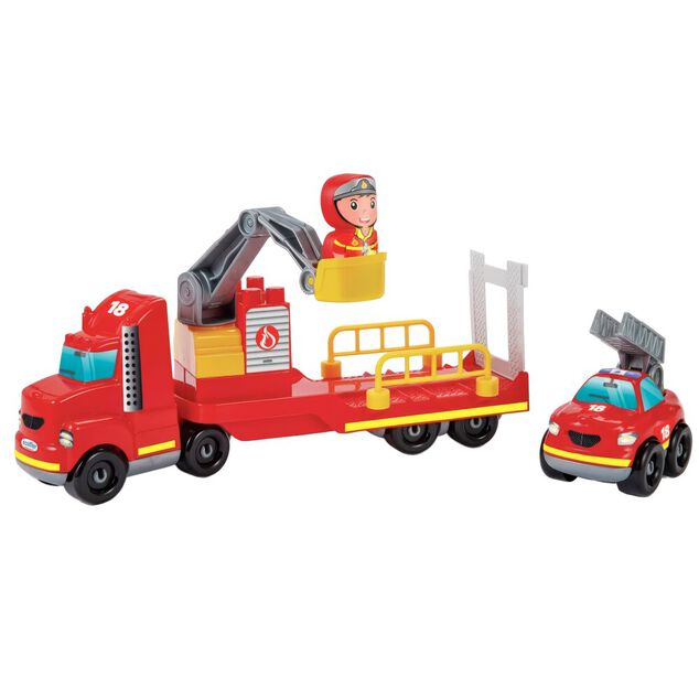 Camion pompier Abrick avec accessoires 29 pi&egrave;ces plastique