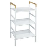 Desserte de salle de bains 3 niveaux métal blanc