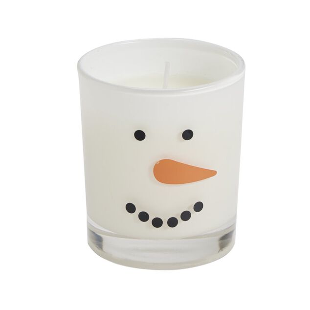 Bougie de No&euml;l en verre motif traditionnel senteur pain d'&eacute;pices 35H (2 mod&egrave;les)