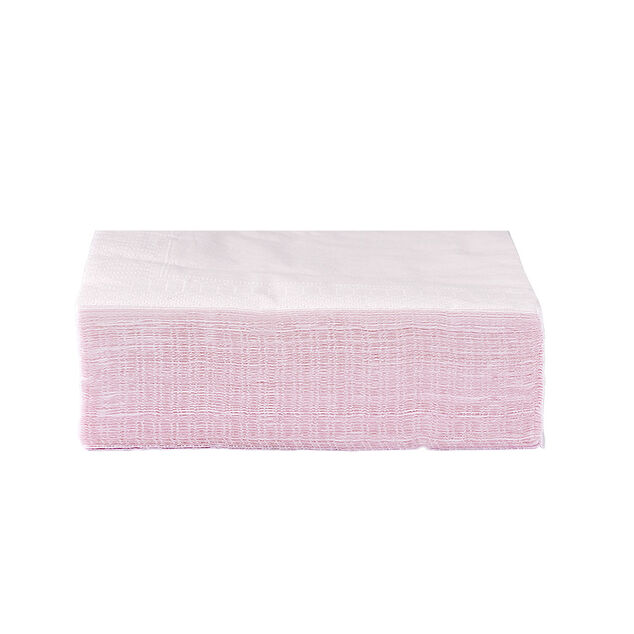Serviette carr&eacute; unie rose p&acirc;le 2 plis en papier x50