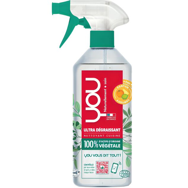 Nettoyant cuisine You By Salveco ultra dégraissant senteur agrumes 500ml