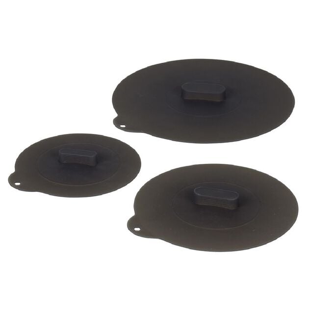 Couvercle rond en silicone gris x3