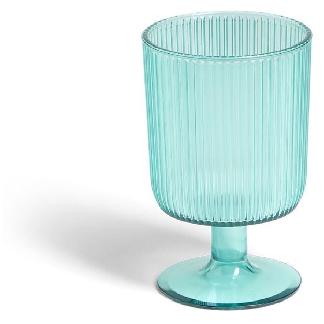 Verre &agrave; pied stri&eacute; 300ml plastique &Oslash;8xH12,5cm- 3 coloris