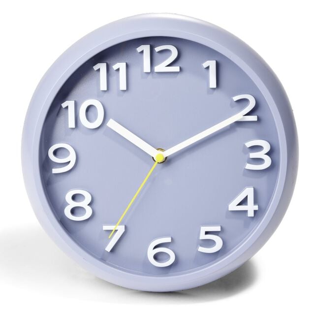 Horloge ronde plastique gris &Oslash;25cm