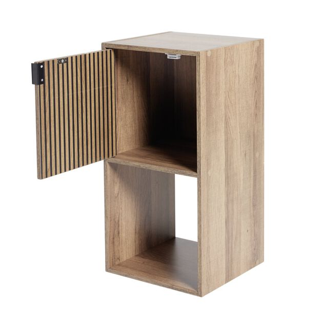 &Eacute;tag&egrave;re Adam 2 cases dont 1 porte bois marron 30x29,5xH60,5cm