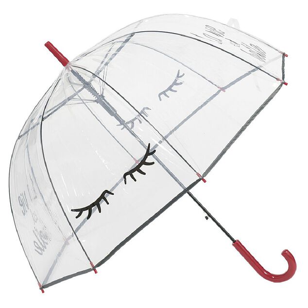 Parapluie canne transparent La vie est belle