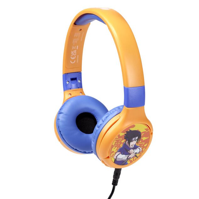 Casque audio enfant bluetooth et filaire Naruto plastique pliable orange