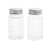 Sali&egrave;re et poivri&egrave;re de table en verre et inox 50ml