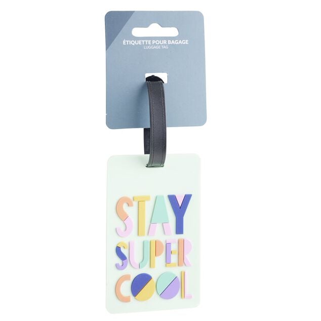 &Eacute;tiquette de bagage PVC 7x15cm (5 mod&egrave;les)