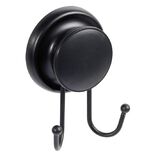 Crochet double &agrave; ventouse m&eacute;tal noir