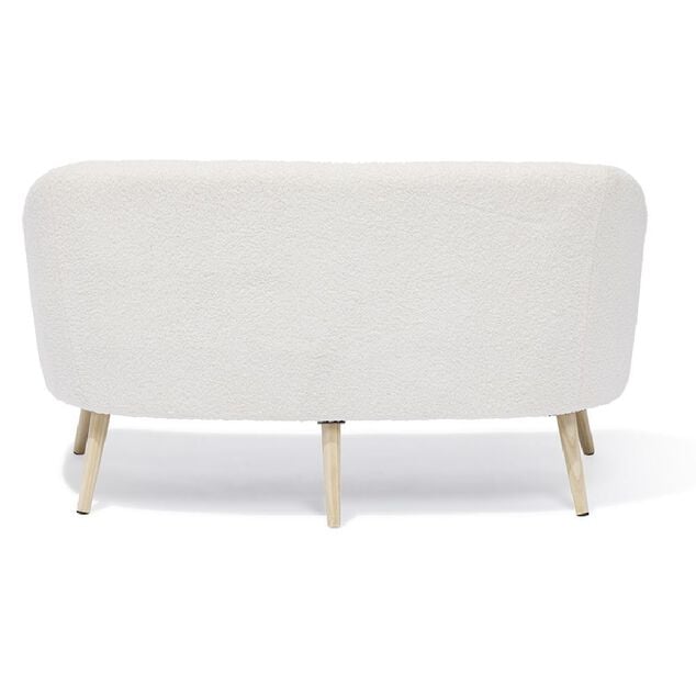 Canap&eacute; Joseph curly effet laine boucl&eacute;e blanc  - L137xP69xH79 d