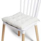 Galette de chaise carr&eacute;e beige 38x38cm 100% polyester