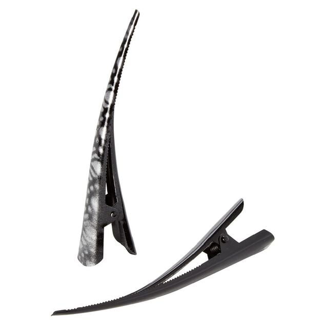 Pince Ibis m&eacute;tal uni et imprim&eacute; noir gris L13 cm x2