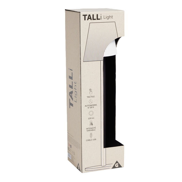 Lampe de table Talli USB tactile blanche Ø11xH37cm