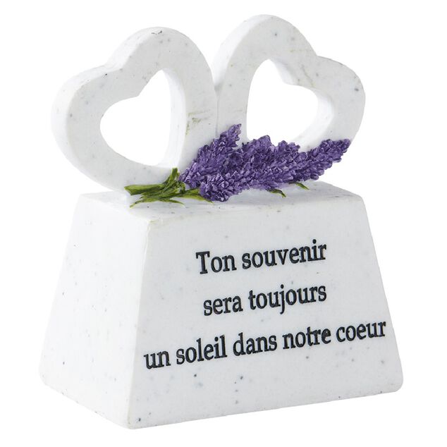 Plaque Souvenir avec Coeurs blanc