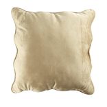 Coussin carr&eacute; velours bords vague taupe 40x40cm