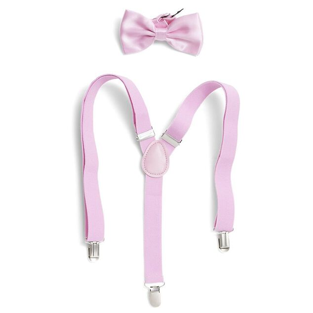 Bretelles fantaisie unies avec noeud papillon (3 mod&egrave;les)