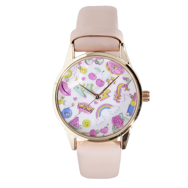 Montre enfant fille licorne en acier bracelet simili &Oslash;3,5xL23cm (2 mod&egrave;les)
