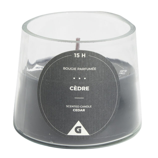 Bougie dans verre senteur cèdre Ø9xH7.5cm