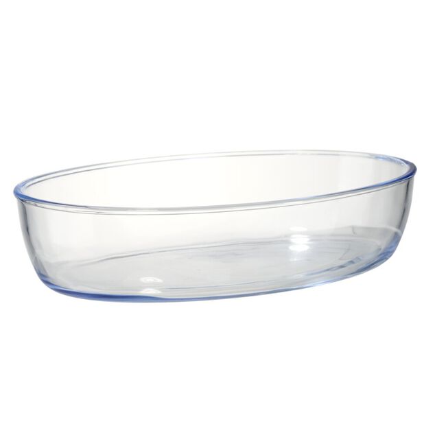 Plat &agrave; four ovale 1,5L en verre 26x18xH6cm