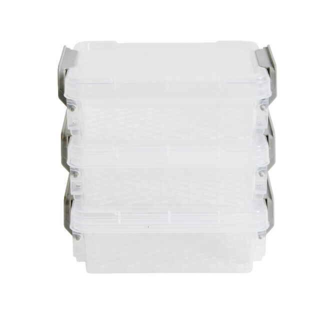 Lot de 8 boîtes de rangement 3 tailles plastique transparent - 2 modèles