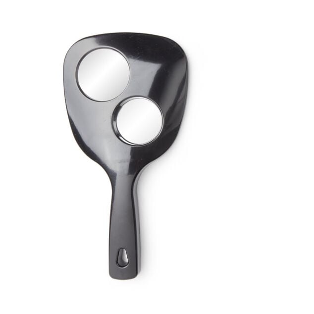 Miroir &agrave; main double face grossissant plastique noir