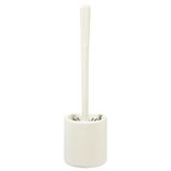 Brosse WC silicone ronde avec support blanc