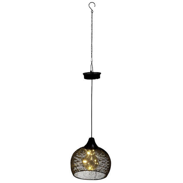 Lampe solaire 5LED &agrave; suspendre en m&eacute;tal &Oslash;18,5xH70cm