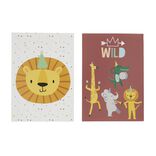 Kit invitation 8 personnes cartes et enveloppes thème animaux sauvage