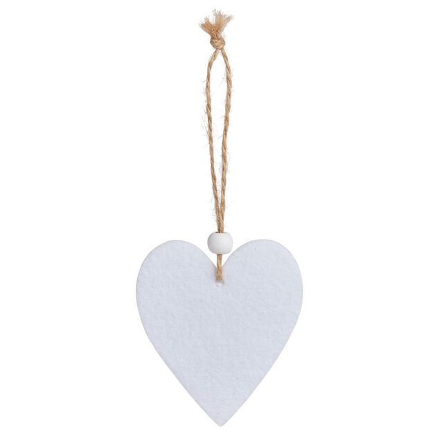 Suspension coeur/étoile/sapin bois et feutrine rouge ou blanc