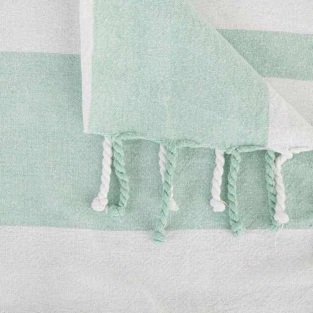 Sac de plage avec fouta 1 personne coton rayure bayad&egrave;re 90x170cm (2 mod&egrave;les)