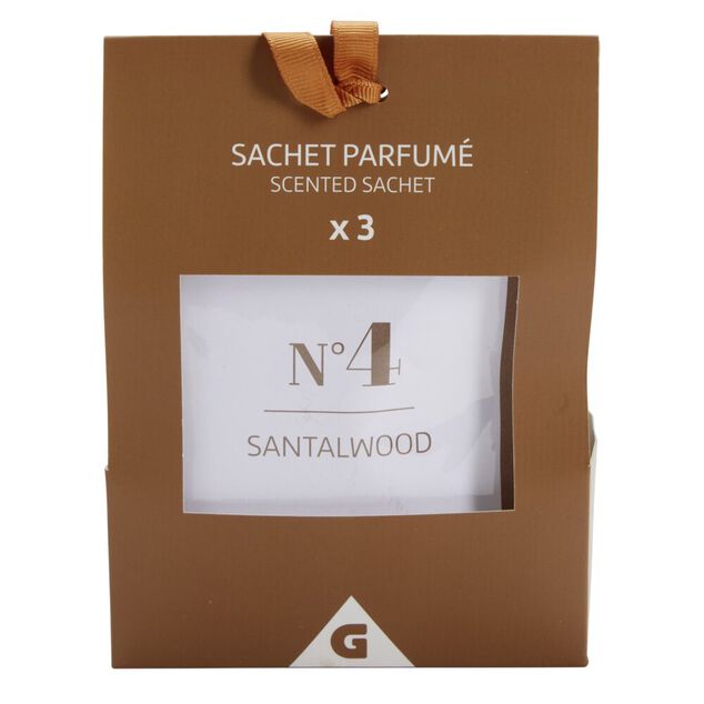 D&eacute;sodorisant sachet parfum&eacute; x3 senteur bois de santal 3x5gr