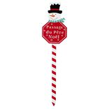 Pancarte de No&euml;l en bois rouge et blanc H50cm (3 mod&egrave;les)