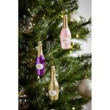 Boule de Noël en verre forme bouteille de champagne Ø4xH14cm (3 modèles)