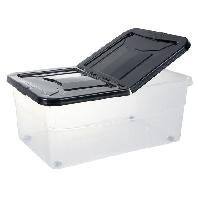 Box dessous de lit noir 45L