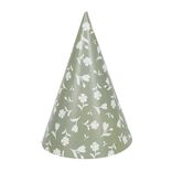 Chapeau de fête thème nature vert sauge x8