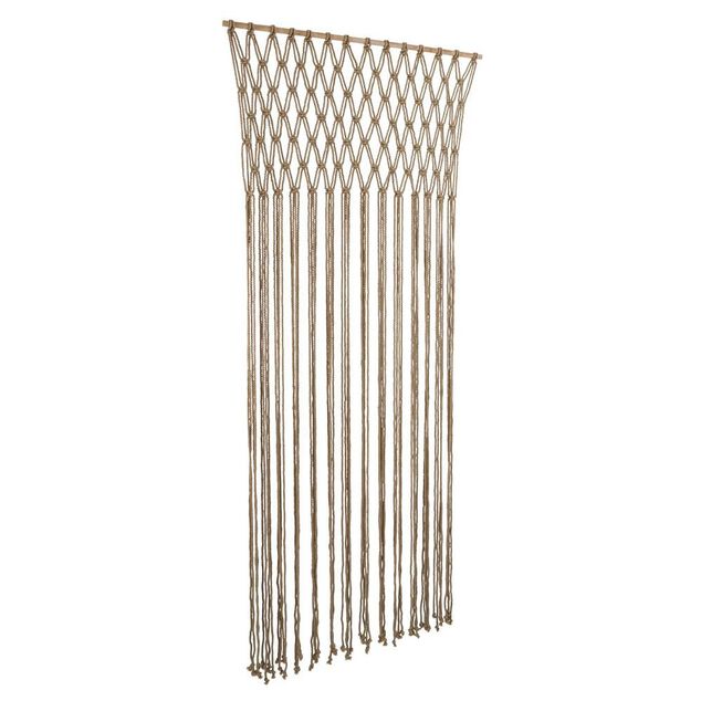 Rideau de porte macram&eacute; beige 90xH200cm
